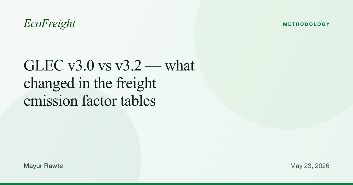 Glec Approach GLEC v3.0 vs v3.2 — what changed in the freight emission factor tables ...