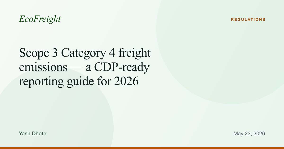 Scope 3 Category 4 freight emissions — CDP-ready 2026 guide | EcoFreight